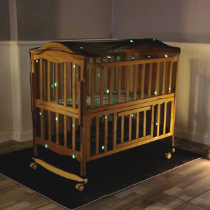 Lit bébé <span class=keywords><strong>en</strong></span> tissu imprimé 100% polyester, parc pour bébé, berceau avec moustiquaire, literie pour bébé rembourrée de soie - Product Image 1