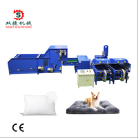 Machine automatique Sojet pour le rembourrage de coussins en fibres de polyester 0.7D-15D, moteur PLC, 150-300 coussins/h, 10.25-19.5kW, garantie 1 an