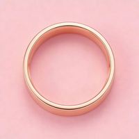 Alliance de mariage en acier inoxydable plaqué or rose 8 mm pour unisexe - Bagues de fiançailles tendance