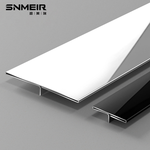 Ayna yüzey işleme ile oturma odası altın Metal için Modern paslanmaz çelik t-şekil kiremit Trim - Product Image 5