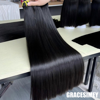 Cabello Remy Virgen Vietnamita al por Mayor, Doble Trama a Máquina, 8 Pulgadas, Solo Colores Más Oscuros, Paquetes Lisos SDD Vietnam Bone Straight