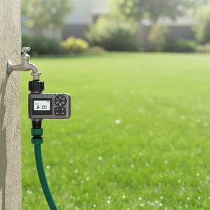 Contrôleur d'irrigation numérique programmable intelligent J&R, <span class=keywords><strong>minuterie</strong></span> d'arrosage automatique pour pelouse et fleurs en extérieur - Product Image 1