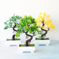 LONGSTAR Palmier Artificiel Décoratif Bonsaï avec Pot, Plantes Artificielles pour la Décoration Intérieure de Table