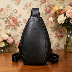 Nueva llegada: <span class=keywords><strong>Bolso</strong></span> bandolera de cuero genuino para hombre, estilo vintage, con cierre de cremallera, impermeable, duradero y de gran capacidad. - Product Image 1