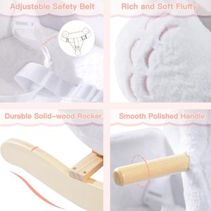 Cheval à <span class=keywords><strong>bascule</strong></span> pour enfants <span class=keywords><strong>Cygne</strong></span> blanc avec petite poupée en peluche Jouets Animal en peluche à <span class=keywords><strong>bascule</strong></span> en bois pour enfants de 6 mois Garçons et filles - Product Image 3