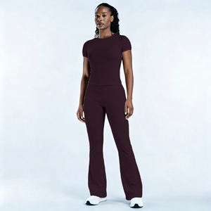 L-03 Nuevo Conjunto de Yoga para Mujer, Conjunto de Pantalones Acampanados para Gimnasio y Fitness, <span class=keywords><strong>Ropa</strong></span> Deportiva para Correr, <span class=keywords><strong>Ropa</strong></span> Deportiva sin Costuras, <span class=keywords><strong>Ropa</strong></span> Deportiva Mujer - Product Image 5
