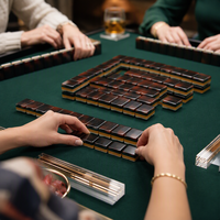 En stock – Vente en gros – Ensemble de mahjong américain en acrylique 4 couches de qualité supérieure – 160 tuiles – Motif écaille de tortue – Kit professionnel complet de Mahjong