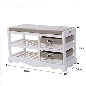 Modern <strong>Shoe</strong> <strong>Rack</strong> <strong>Bench</strong> <strong>With</strong> Basket Drawers Wooden <strong>Shoe</strong> Cabinet - Product Image 5