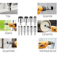 Jeu de forets abrasifs pour ciment - Ensemble de 10 pièces pour carreaux de verre, carreaux de porcelaine, marbre, granit, etc.