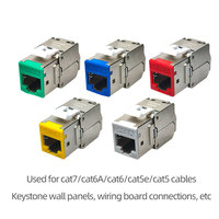 Prise Ethernet RJ45 Mâle-Femelle 180 Degrés Réseau CAT6 CAT6A Module Sans Outil 8P8C Raccord Inline RJ45 en Zinc Moulé Sous Pression Plaqué Nickel