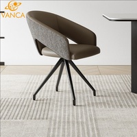 Chaise de salle à manger au design nordique de luxe léger, en cuir PU, ergonomique, avec dossier creux, pour restaurant, salon, salle à manger