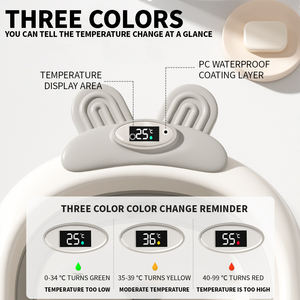 SUNNUO Nouvelle <span class=keywords><strong>Baignoire</strong></span> Pliante Multifonctionnelle en Plastique, OEM, Sûre et Antidérapante, <span class=keywords><strong>avec</strong></span> Affichage de la Température, pour Bébé Pouvant S'asseoir et Dormir - Product Image 5