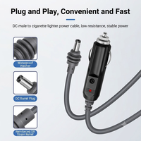 Câble d'alimentation pour allume-cigare de voiture, prise mâle vers DC 5.5x2.1mm IEC IP44, adaptateur 8A avec fusible et interrupteur pour caméra embarquée