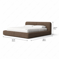 FERLY Cadre de lit de rangement moderne de luxe en velours, taille King, avec système de levage hydraulique, lit double, couleurs personnalisables, sur mesure pour chambre de villa