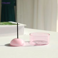 Encensoir décoratif en verre borosilicate soufflé à la main, écologique et unique, pour la maison, petit porte-cones et bâtonnets d'encens
