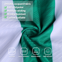 Uniforme de Fútbol Jacquard Directo de Fábrica, Venta al Por Mayor, Sublimado, Poliéster Transpirable, Secado Rápido, Camiseta de Fútbol para Hombre