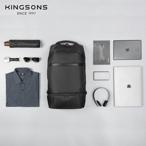 Kingsons Men's <b>Backpack</b> <b>Black</b> Lightweight Business Laptop <b>Backpack</b> With Usb Port Computer Compartment Travel <b>Backpack</b> - Product Image 2