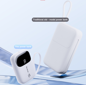 YOOBAO 2025 Nuevo Banco de Energía Mini de 10000mAh con Cables Integrados Tipo-C y para <span class=keywords><strong>iPhone</strong></span>, Pantalla Digital y Correa - Product Image 5