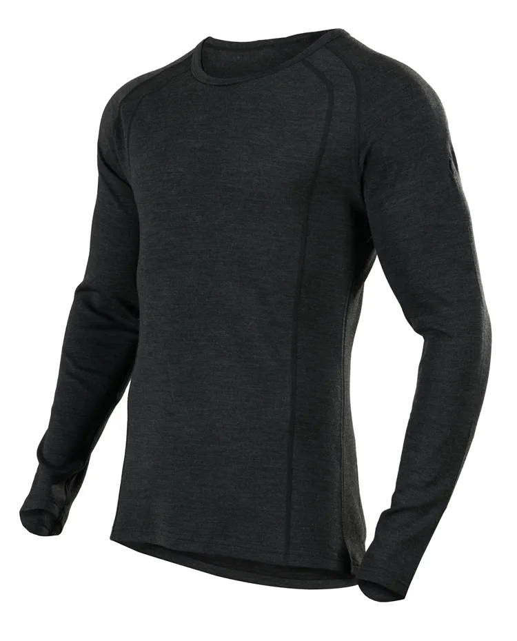 Wholesale Custom New Stylish Sports Quick Dry Merino Wool Base Layer Men Long Sleeve Shirts