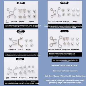 Technologie de placage en alliage pour jeans sans couture, taille ajustable, conception extensible/rétractable, bouton de fermeture à la taille - Product Image 6