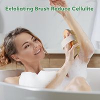 Brosse de bain ovale à main avec logo personnalisé, exfoliant, humide et sec, en bois, poils de sanglier, pour massage de la peau sèche, brosse en bambou