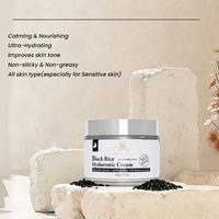 Crème hydratante éclaircissante et apaisante au riz noir naturel, marque privée OEM ODM, crème pour le visage à l'acide hyaluronique pour peaux sensibles
