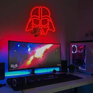 Letrero de Neón con Máscara Alienígena, Letrero LED con Casco Ajustable, Luz de Neón para Videojuegos, para Dormitorio o Sala de Juegos - Product Image 5