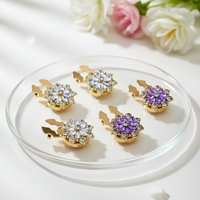Kancing Logam Tembaga Ramah Lingkungan Jinyi, Berhiaskan Batu Rhinestone Bentuk Jamur, Logo Kustom, Merek Mewah, Kancing Kemeja Wanita Elegan