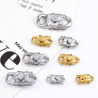 Connecteur de fermoir à maillons de chaîne cubain en acier inoxydable plaqué or 18 ct mode personnalisé résultats étanches pour la fabrication de bijoux Hip Hop