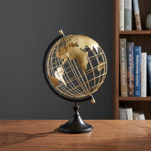 Globo terráqueo con soporte plateado y base de mármol, globo terráqueo giratorio para educación y Decoración Para sala de estar, oficina y hogar - Product Image 3