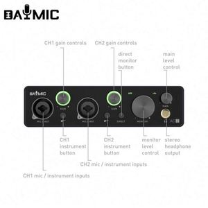 Interface audio Pro X2 portable, microphone 48V, carte son USB, entrée ligne pour instruments de musique, enregistrement son clair - Product Image 2