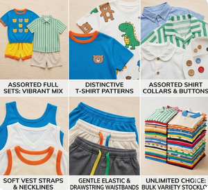 Ensemble 2 pièces d'été pour tout-petits : T-shirts et gilets en coton, surplus de vêtements de boutique - Product Image 3