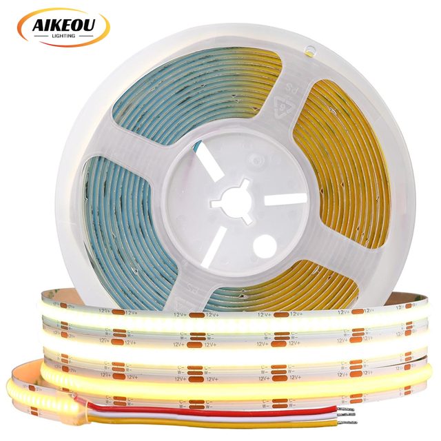 Cob Strip 14w 3000k 4000k 6500k Cct Dimmable Dual Color Temperature 3-In-1"Cob Led Light Strip
