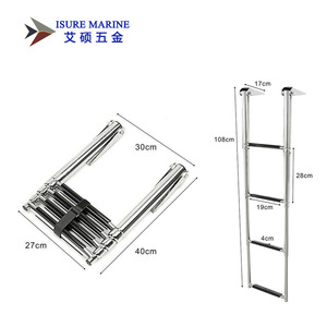 Échelle de bateau extensible en acier inoxydable 304 à quatre sections pour rénovation et amélioration du pont de bateau, matériel marin - Product Image 2