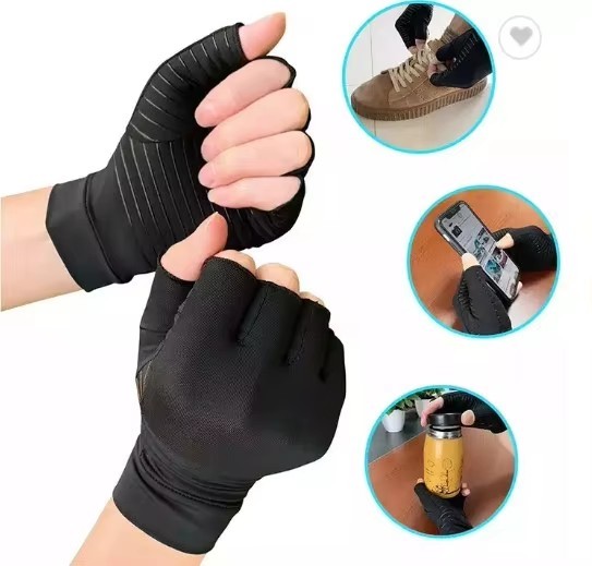 Fingerless Compression Protection Gloves Pain Relief Hand Wrist Support Compression Hand Brace