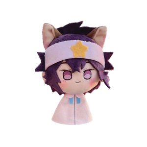 Lindo personaje de dibujos animados Anime fabricación personalizada peluche llavero suave Mini juguete con cabeza capa muñeca - Product Image 4