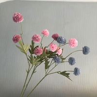 Buket Krisan Dandelion Kecil Gaya Instagram Segar, Set Bunga Artificial 5 Tangkai untuk Dekorasi Pernikahan Dalam/Luar Ruangan