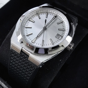 Business Sports Style Mechanical Watch Silver Dial Black Silicone Band Fashion Trendy Men's Watch - Product Image 2