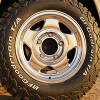 Jantes en alliage forgé style rétro 5 branches, finition argent poli, 17, 18, 20 pouces, 5x127, 5x114.3, compatibles Wrangler, Bronco, Defender