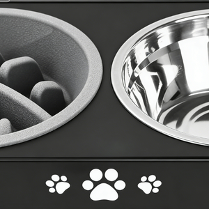 Gamelle surélevée réglable en hauteur en acier inoxydable pour animaux de compagnie, gamelle double anti-glouton avec protection du cou, support 4L, boîte solide pour chats et chiens - Product Image 6