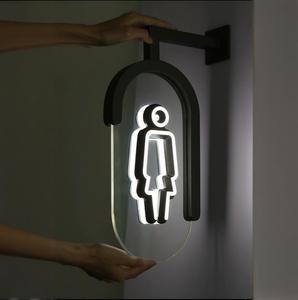 Leucht reklamen für Toiletten LED-Wand dekoration für Schlafzimmer und Business Acryl Tür schild Öffentliche Toilette Waschraum Schild