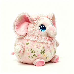 Peluche de elefante personalizado, peluche de elefante rosa, lindo peluche de elefante. - Product Image 4