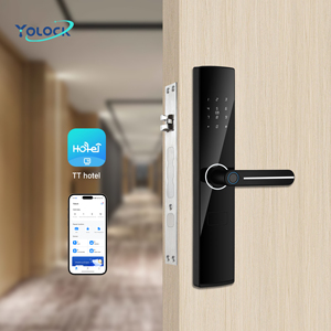 Serrure <span class=keywords><strong>de</strong></span> porte intelligente YOLOCK Tuya avec déverrouillage par code Wi-Fi, en aluminium, pour porte en laiton - Product Image 3