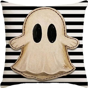 Housse de coussin décorative en velours côtelé pour Halloween, motif maison hantée, citrouilles, sorcières et chauves-souris, OEM/ODM pour la décoration intérieure - Product Image 6