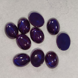 Pierres synthétiques pour bijoux, cabochons ovales et ronds, saphir étoilé rouge/bleu/violet pour la fabrication de bijoux - Product Image 6