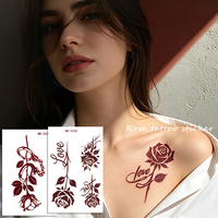Adesivi per Tatuaggi Temporanei Personalizzati Rosso Vermiglione con Citazione 'Heartbeat', Semi-Permanenti, Impermeabili, Rimovibili, Non Tossici per Palestra