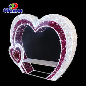 Rosa romance amore 3d street e arco decorazione di natale a motivi di luce per la festa di san valentino - Product Image 4