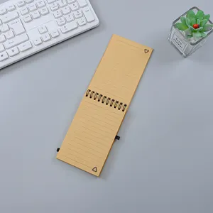Eco Custom Design Spiral bindung Recycling Bambus Nopad 80 gefütterte Blätter A6 Pocket Diary Notepad