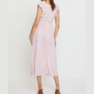 Nuevo Vestido Midi Casual para Mujer con Cuello en V, Estampado Floral, Abertura Frontal, Mangas con Volantes, Vestido de Playa para Verano - Product Image 2