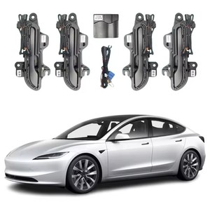Nouvelle Poignée <span class=keywords><strong>de</strong></span> <span class=keywords><strong>Porte</strong></span> Sans Fil à Présentation Automatique 6ème Génération 2025 pour Tesla Model Y / 3 / 3 Highland / Y Juniper Colorée / Une Lumière LED - Product Image 1